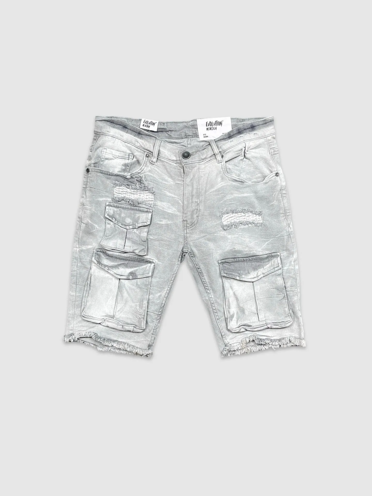 EVO-22973-Men's Combat Denim Shorts