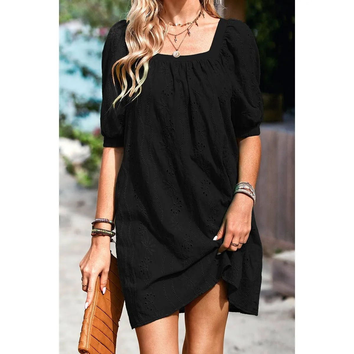 Eyelet Charm Shift Dress