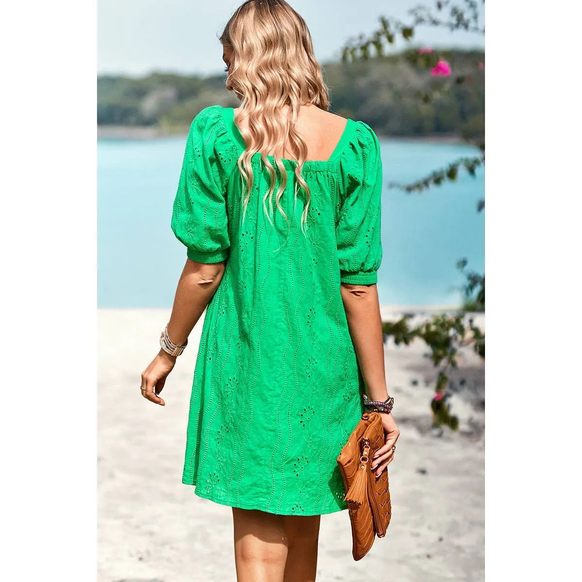 Eyelet Charm Shift Dress