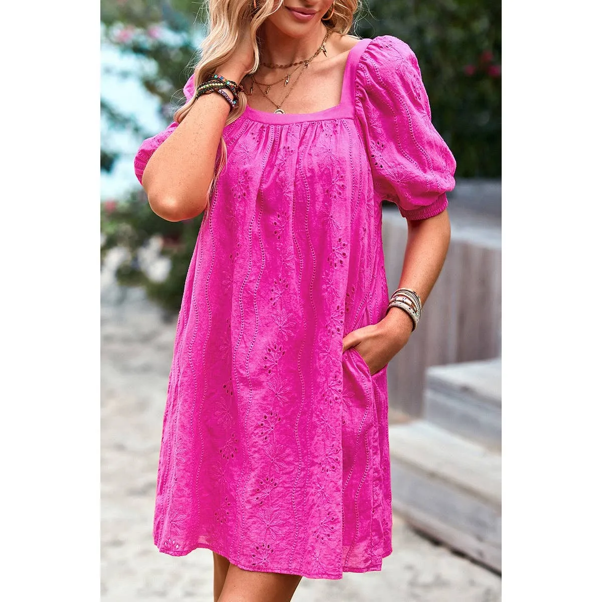 Eyelet Charm Shift Dress