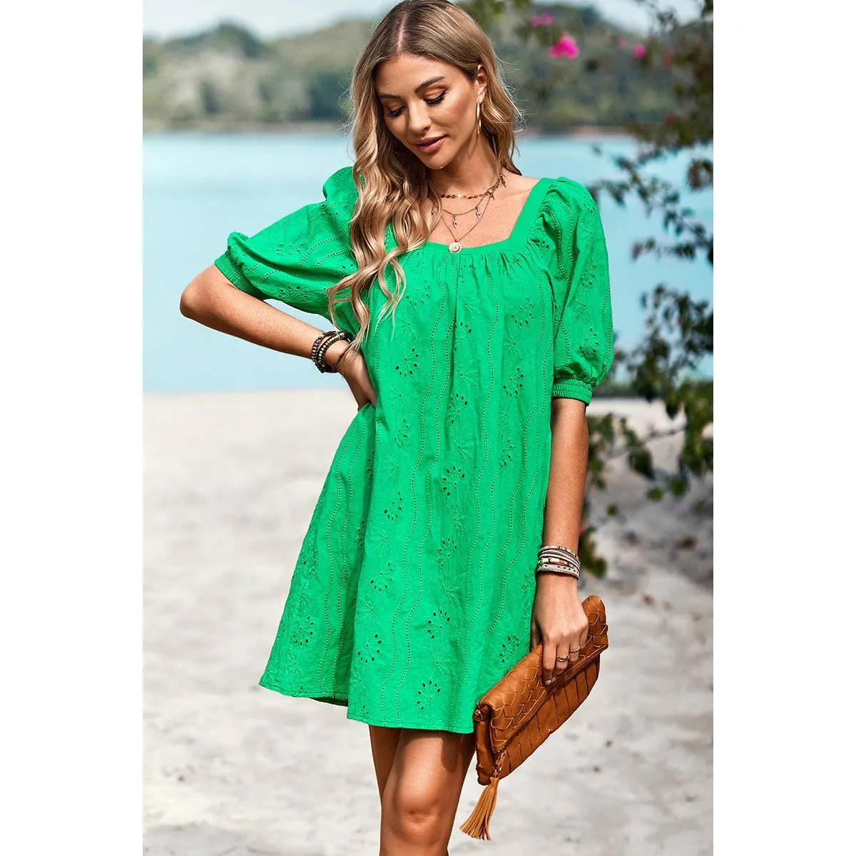 Eyelet Charm Shift Dress