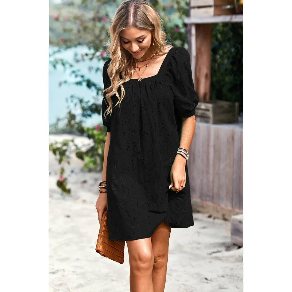 Eyelet Charm Shift Dress
