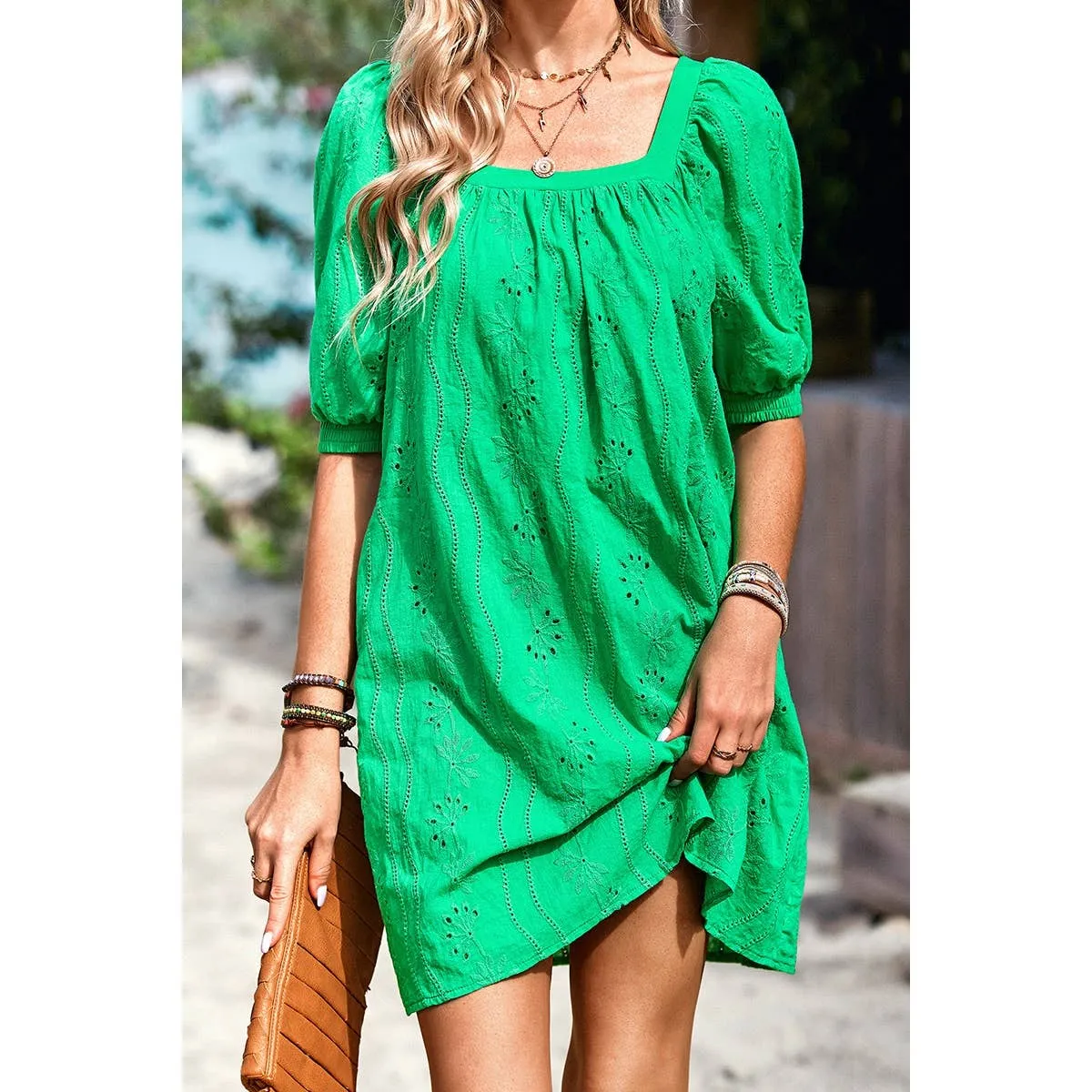 Eyelet Charm Shift Dress