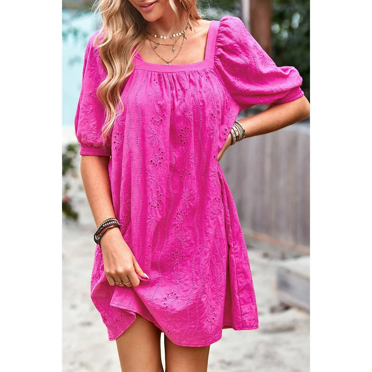 Eyelet Charm Shift Dress