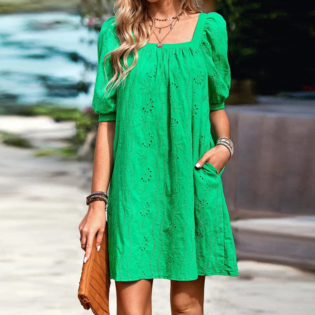 Eyelet Charm Shift Dress