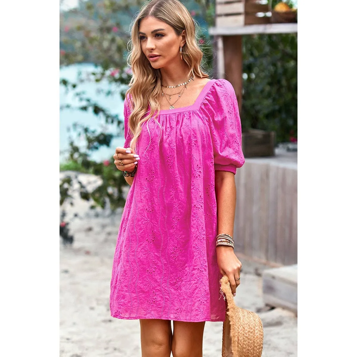 Eyelet Charm Shift Dress