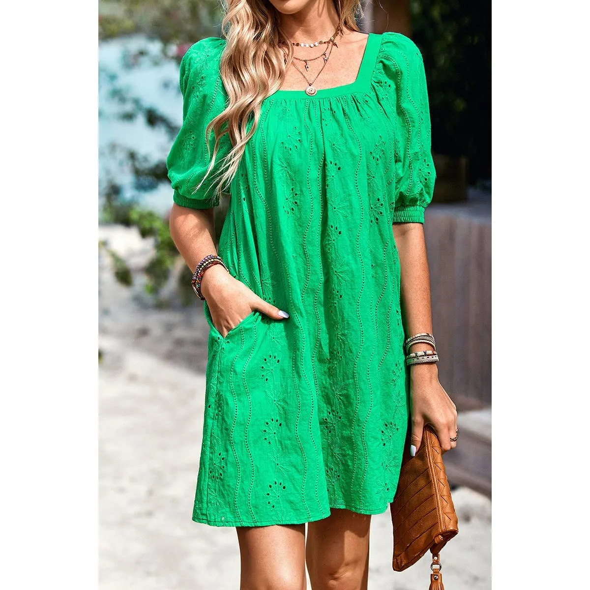 Eyelet Charm Shift Dress