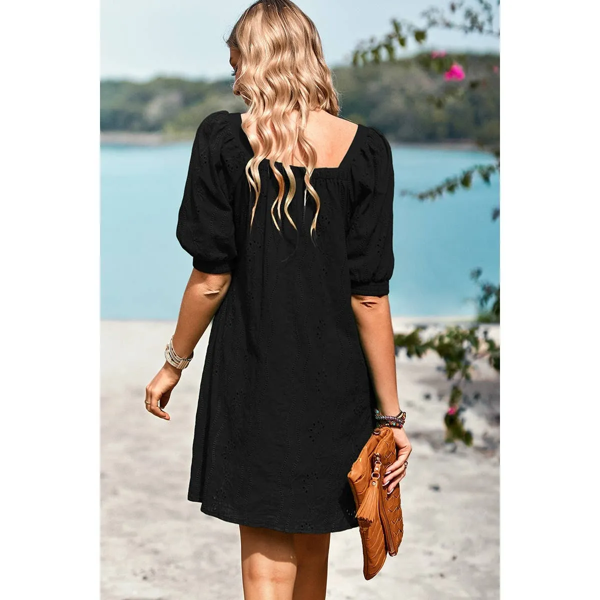 Eyelet Charm Shift Dress