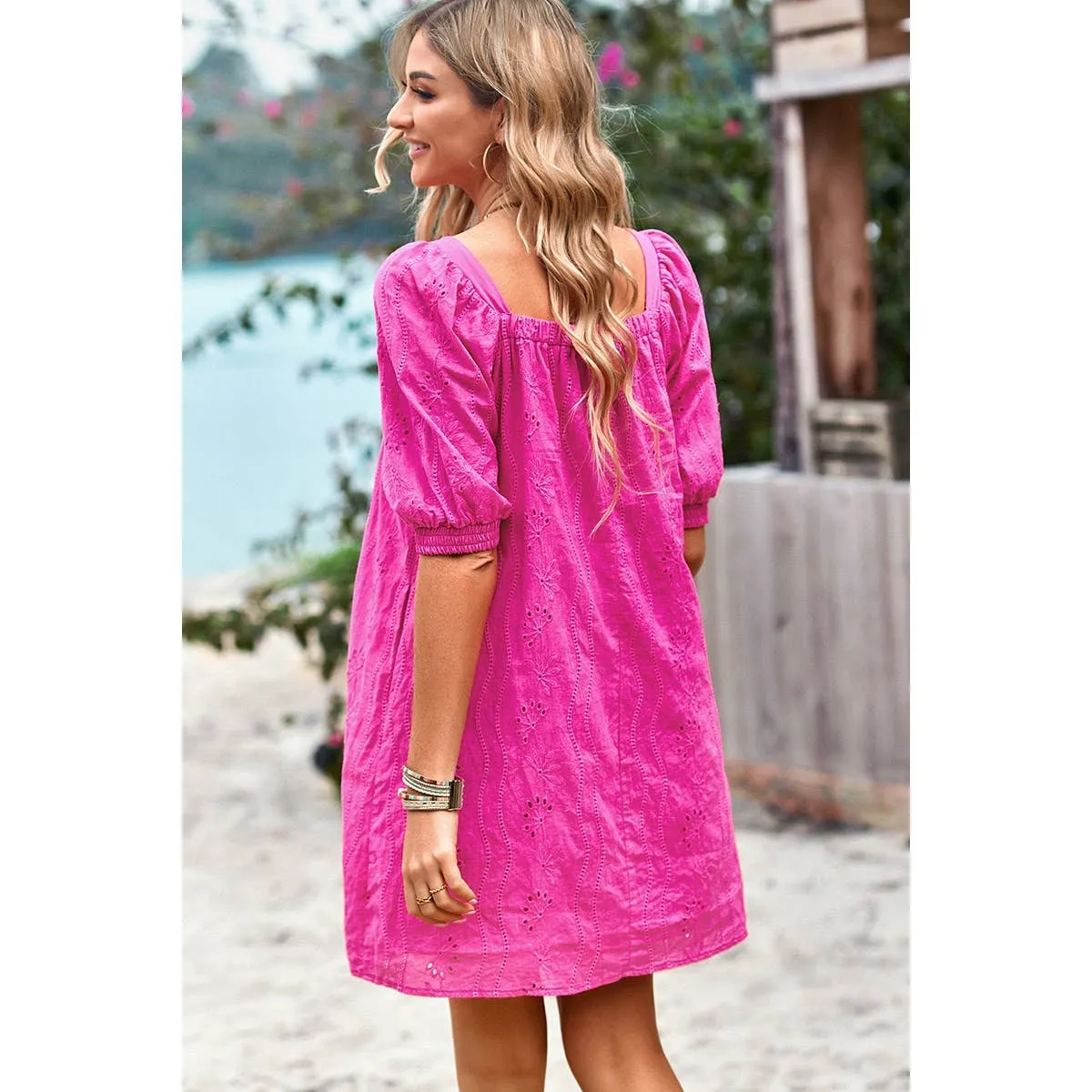 Eyelet Charm Shift Dress