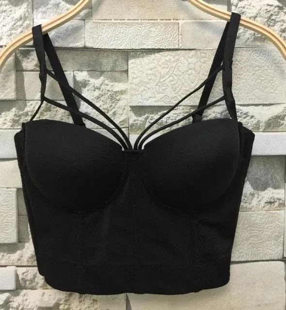 Fashion Mesh Push Up Bralet Women's Corset Bustier Bra Night Club Party Cropped Top Vest Plus Size