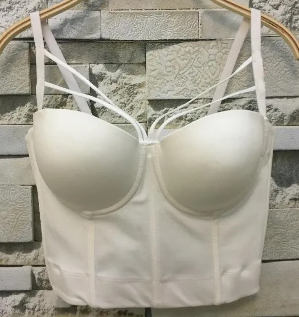 Fashion Mesh Push Up Bralet Women's Corset Bustier Bra Night Club Party Cropped Top Vest Plus Size