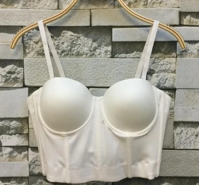 Fashion Mesh Push Up Bralet Women's Corset Bustier Bra Night Club Party Cropped Top Vest Plus Size