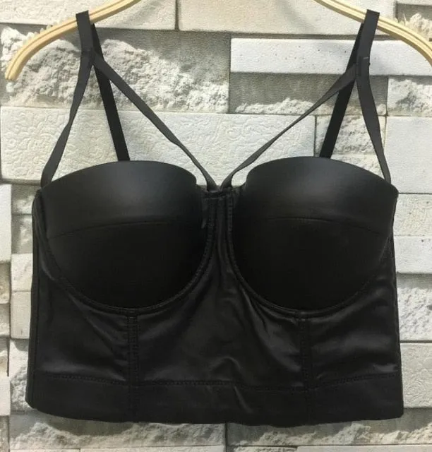 Fashion Mesh Push Up Bralet Women's Corset Bustier Bra Night Club Party Cropped Top Vest Plus Size
