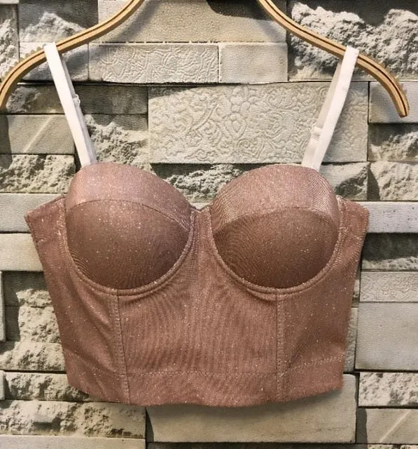 Fashion Mesh Push Up Bralet Women's Corset Bustier Bra Night Club Party Cropped Top Vest Plus Size