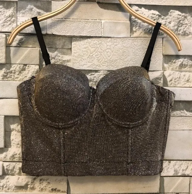 Fashion Mesh Push Up Bralet Women's Corset Bustier Bra Night Club Party Cropped Top Vest Plus Size