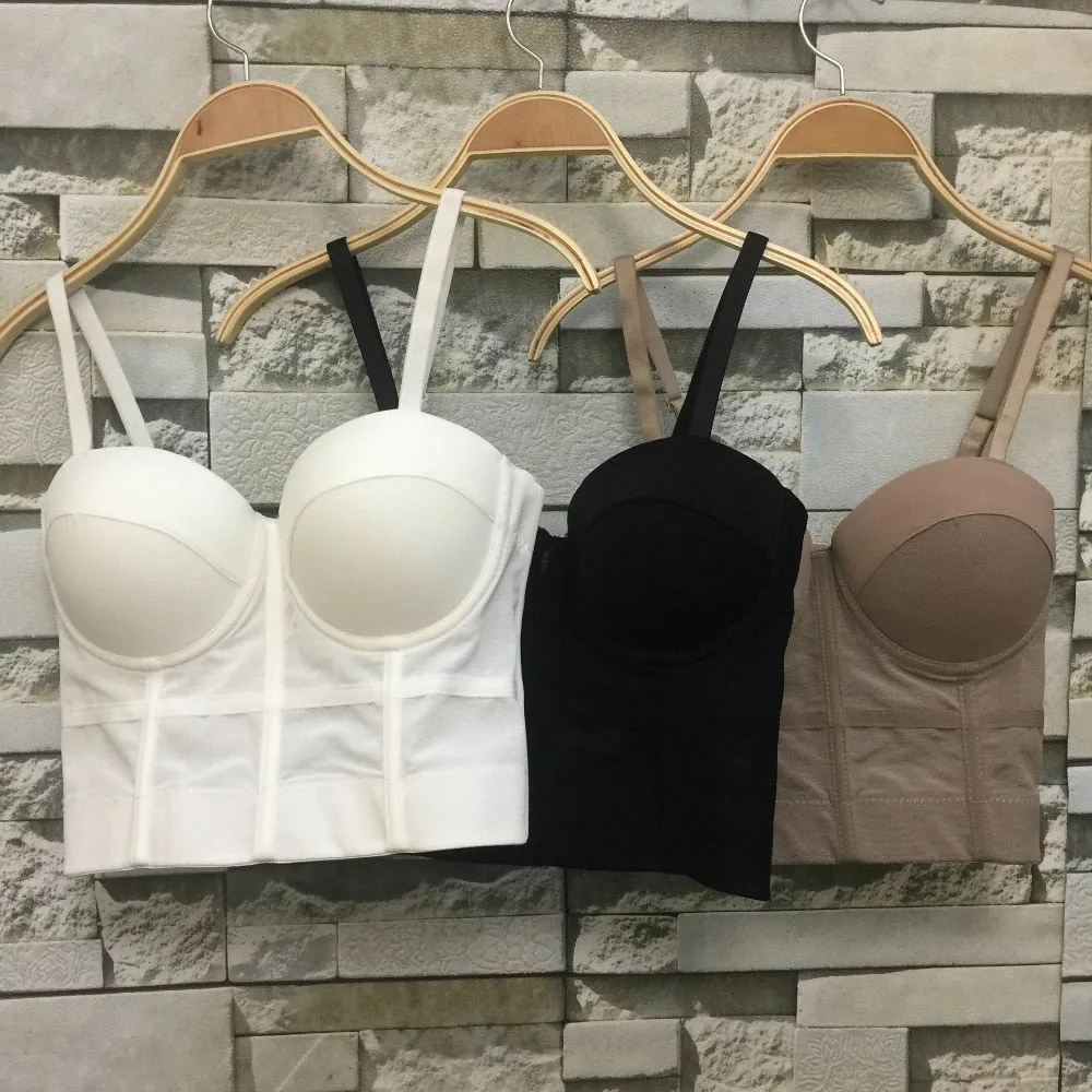 Fashion Mesh Push Up Bralet Women's Corset Bustier Bra Night Club Party Cropped Top Vest Plus Size