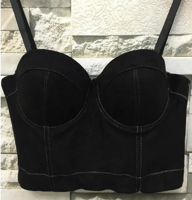 Fashion Mesh Push Up Bralet Women's Corset Bustier Bra Night Club Party Cropped Top Vest Plus Size