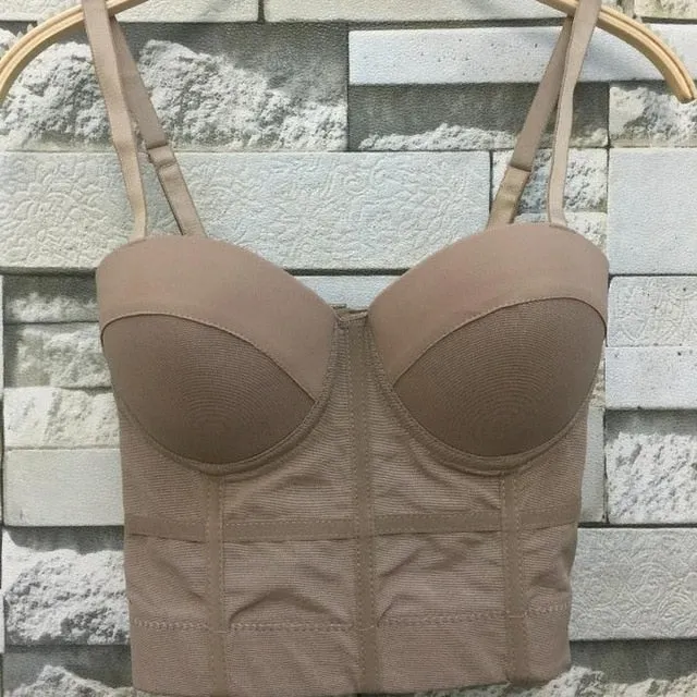 Fashion Mesh Push Up Bralet Women's Corset Bustier Bra Night Club Party Cropped Top Vest Plus Size