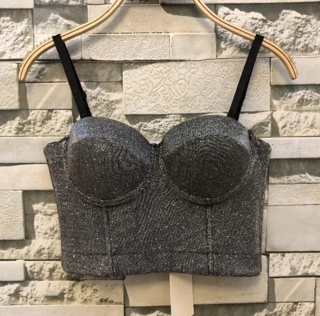 Fashion Mesh Push Up Bralet Women's Corset Bustier Bra Night Club Party Cropped Top Vest Plus Size