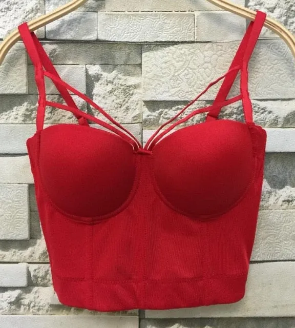 Fashion Mesh Push Up Bralet Women's Corset Bustier Bra Night Club Party Cropped Top Vest Plus Size