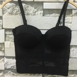 Fashion Mesh Push Up Bralet Women's Corset Bustier Bra Night Club Party Cropped Top Vest Plus Size