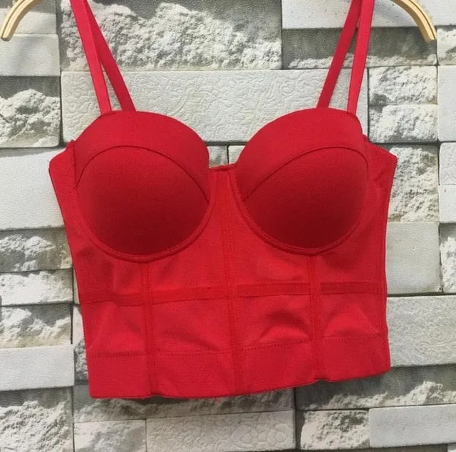 Fashion Mesh Push Up Bralet Women's Corset Bustier Bra Night Club Party Cropped Top Vest Plus Size
