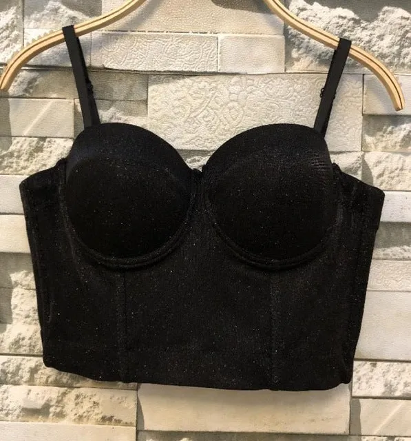 Fashion Mesh Push Up Bralet Women's Corset Bustier Bra Night Club Party Cropped Top Vest Plus Size