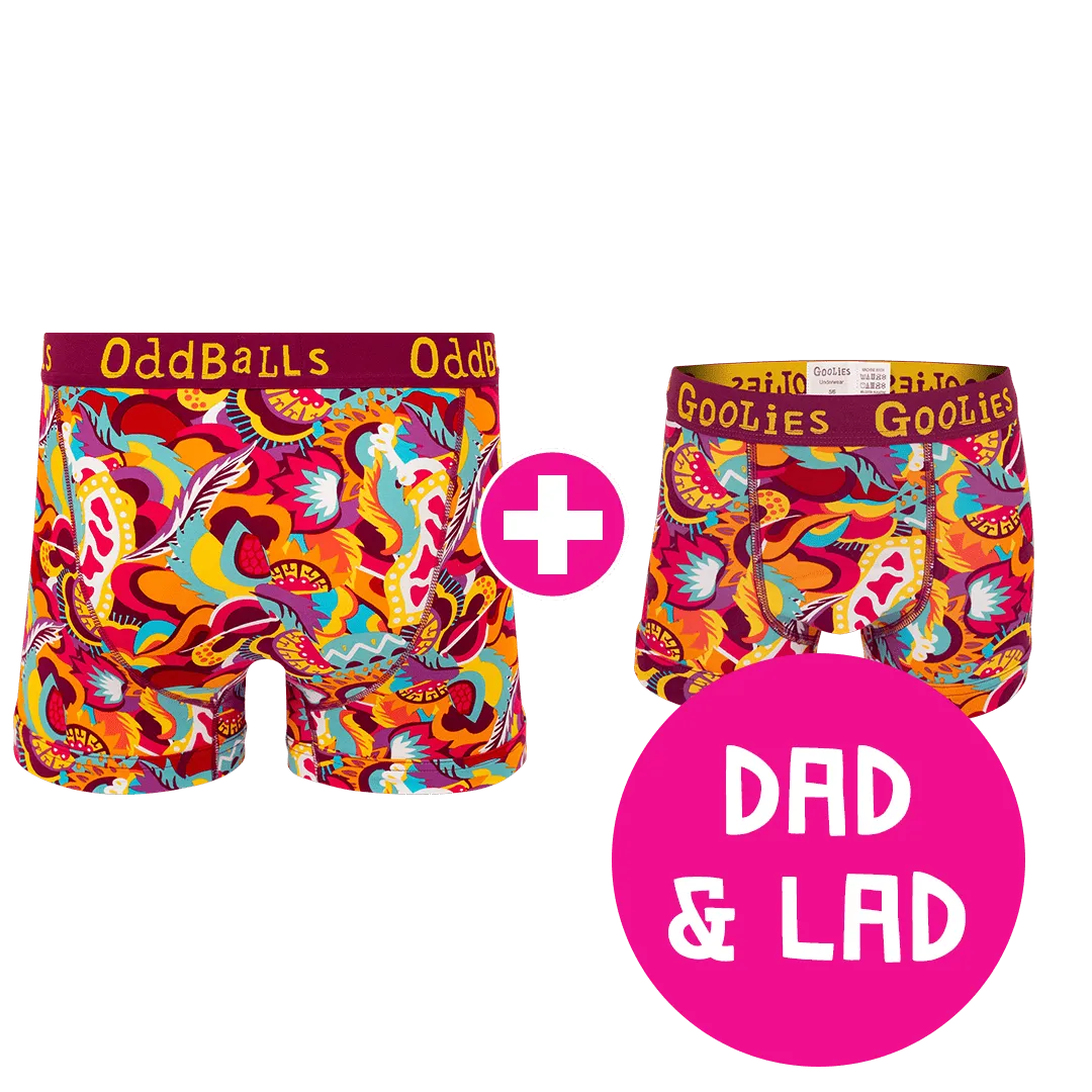 Festival Dad & Lad Bundle - Mens Boxer Shorts & Kids Boxer Shorts Bundle