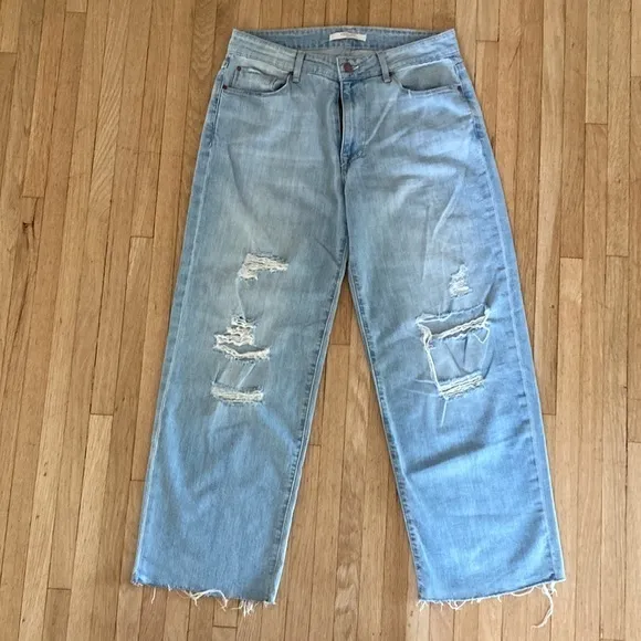 Fidelity Denim Malibu High‎ Waist Crop Flare Jeans in color Venice 26