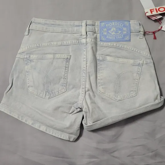 Fiorucci Women's Light Blue Denim Shorts Size 26 NWT