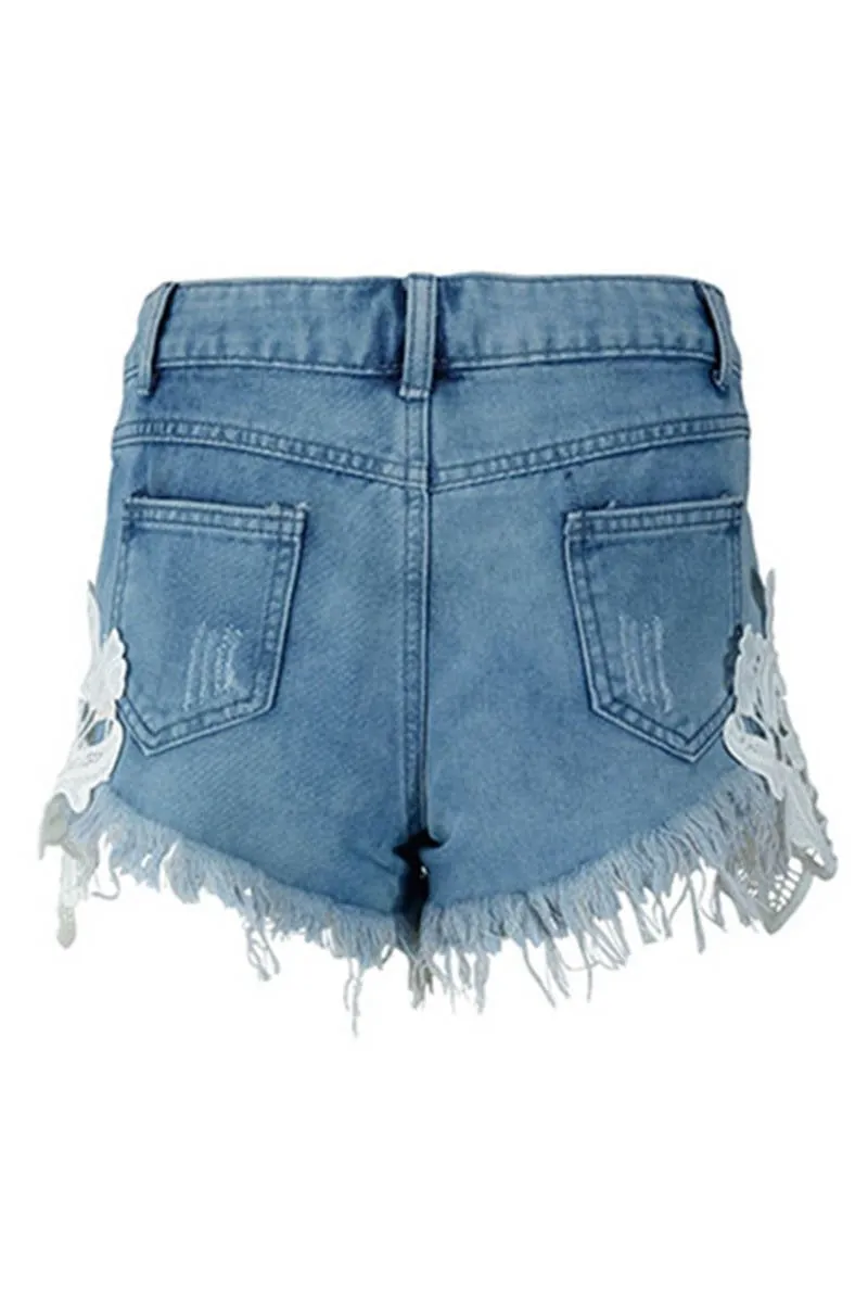 Floral Denim Shorts