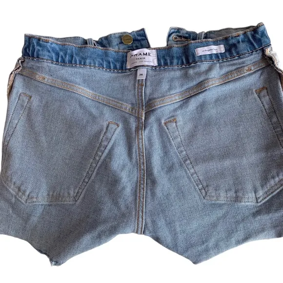 FRAME LE BRIGETTE FRAYED JEAN SHORTS