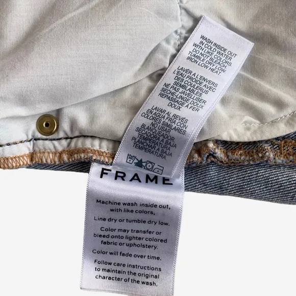 FRAME LE BRIGETTE FRAYED JEAN SHORTS