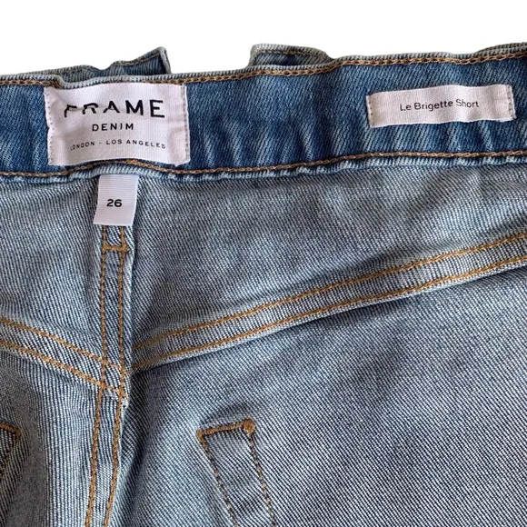 FRAME LE BRIGETTE FRAYED JEAN SHORTS