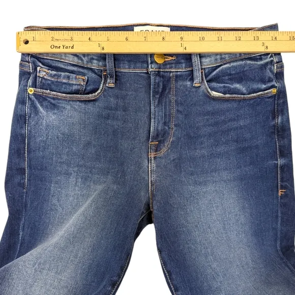 FRAME Le Skinny De Jeanne Destroyed Jeans Ankle Length Womens 29 Frayed