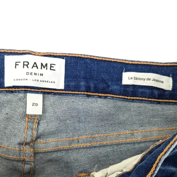 FRAME Le Skinny De Jeanne Destroyed Jeans Ankle Length Womens 29 Frayed