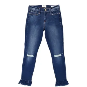 FRAME Le Skinny De Jeanne Destroyed Jeans Ankle Length Womens 29 Frayed