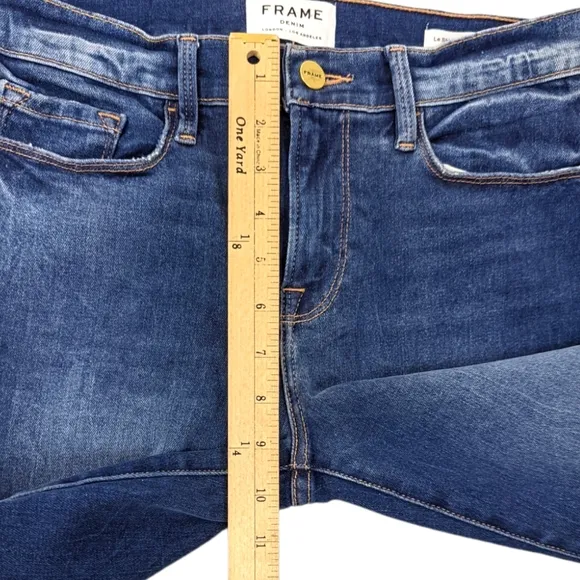 FRAME Le Skinny De Jeanne Destroyed Jeans Ankle Length Womens 29 Frayed