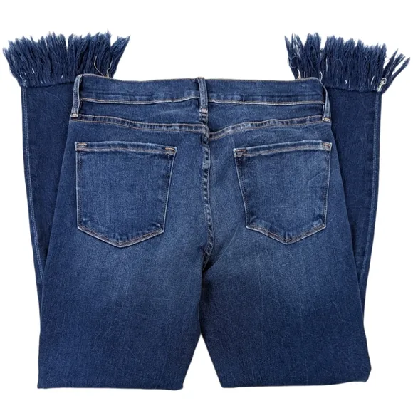 FRAME Le Skinny De Jeanne Destroyed Jeans Ankle Length Womens 29 Frayed