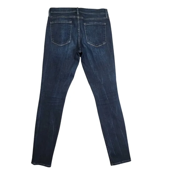 FRAME Le Skinny De Jeanne Jeans - Distressed Dark Wash - 30 (10)