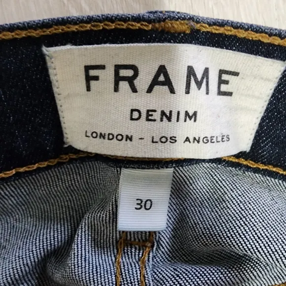 FRAME Le Skinny De Jeanne Jeans - Distressed Dark Wash - 30 (10)