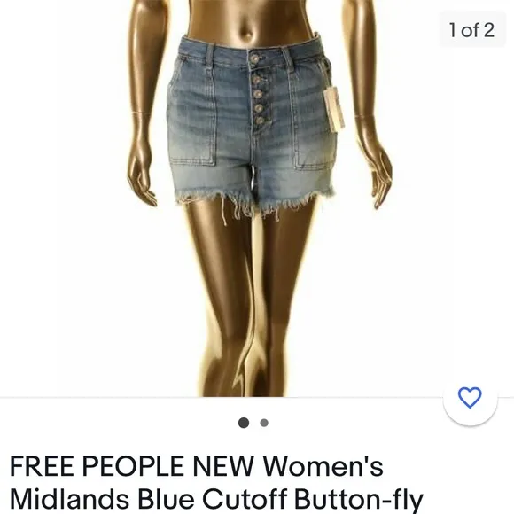 FREE PEOPLE Jesse Carpenter Shorts In Midlands Distressed Button Fly Shorts