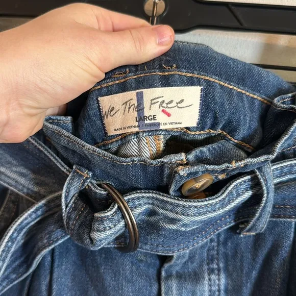 Free People See You Sometime Cutoff Denim Shorts Size large