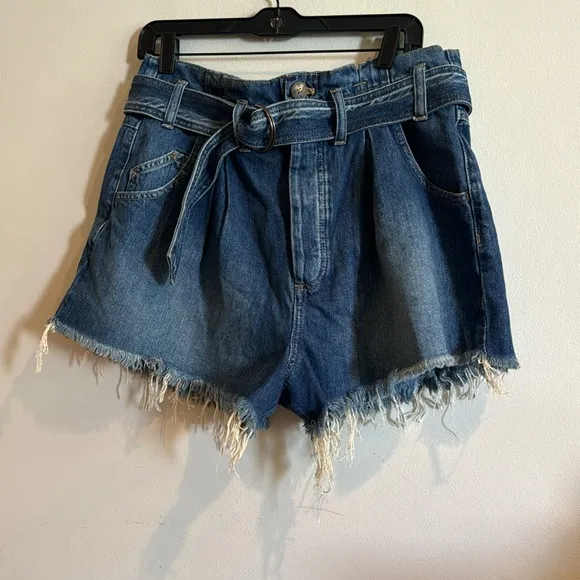 Free People See You Sometime Cutoff Denim Shorts Size large