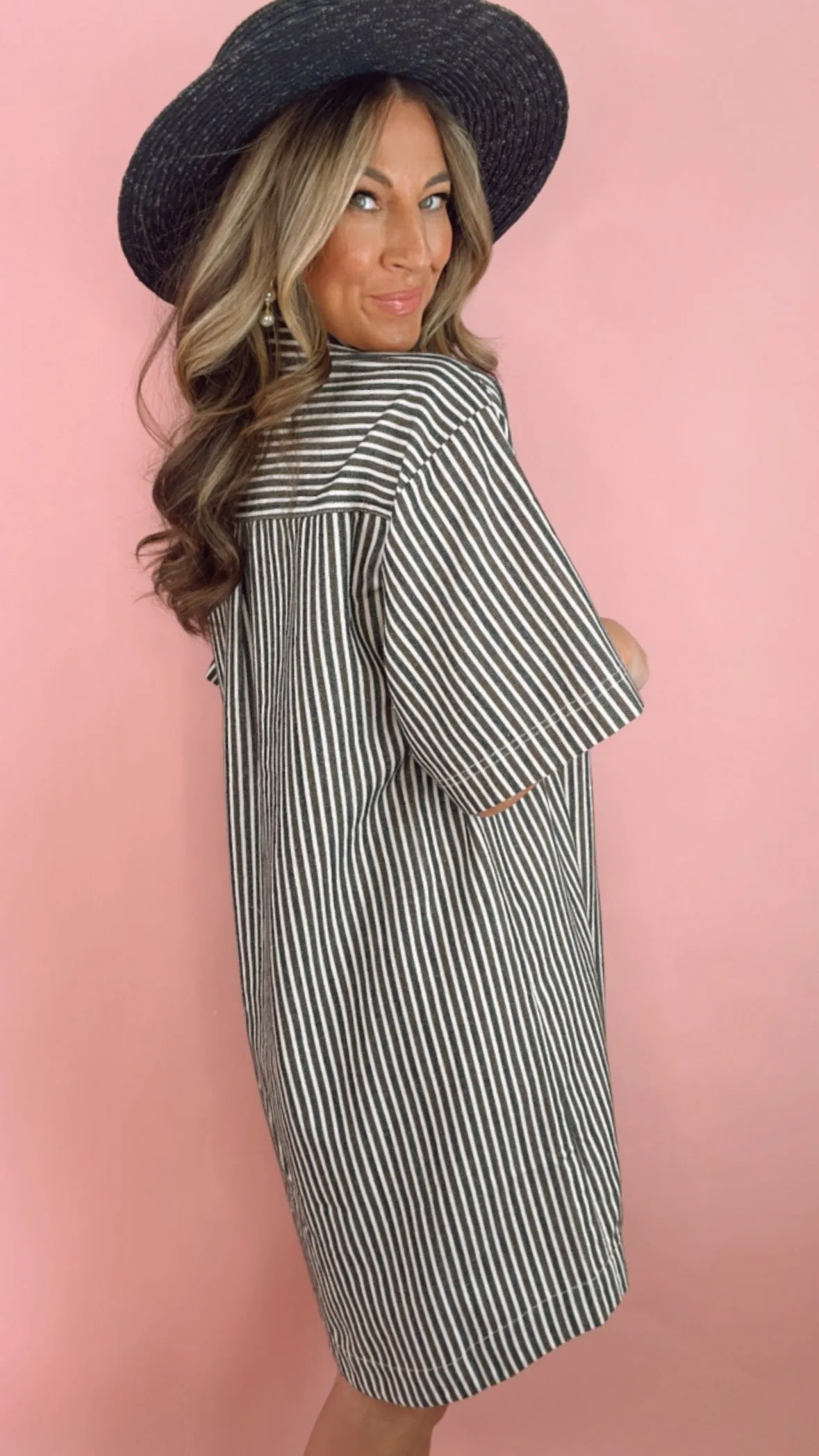 FRNCH Dalva Chocolate Striped Dress (1 XS)