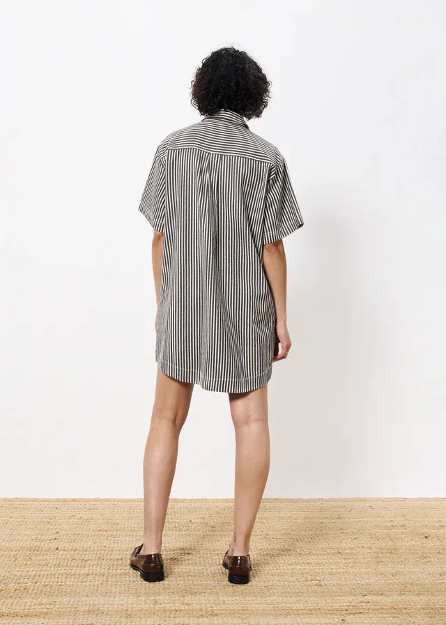 FRNCH Dalva Chocolate Striped Dress (1 XS)