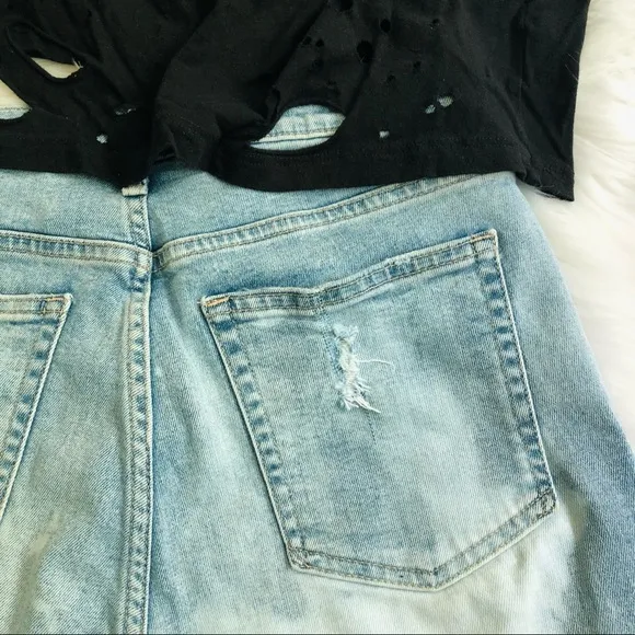 Gap Denim Custom Rebel Bleached and Distressed True Skinny Stretch Jeans, Size 6