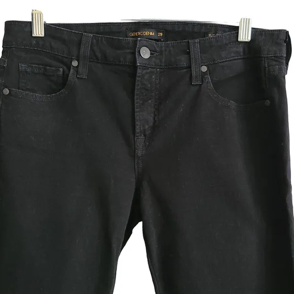 GENETIC DENIM The Raquel Cropped Cigarette Skinny Stretch Jeans Black Women's 29