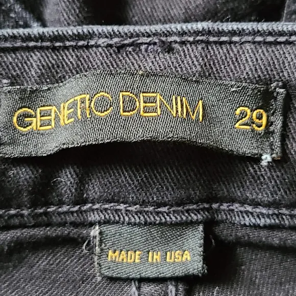 GENETIC DENIM The Raquel Cropped Cigarette Skinny Stretch Jeans Black Women's 29