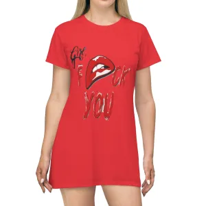 Girl f**k you T-Shirt Dress, custom t-shirt dress, Graphic t-shirt dress, Personalized t-shirt dress